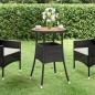 vidaXL Tavolo Giardino Ø60x75 cm Massello Acacia e Polyrattan Nero