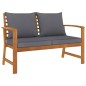vidaXL Panca da Giardino 120 cm Cuscino Grigio Scuro Legno di Acacia vidaXL Panca da Giardino 120 cm Cuscino Grigio Scuro Legno di Acacia
