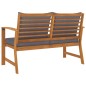 vidaXL Panca da Giardino 120 cm Cuscino Grigio Scuro Legno di Acacia vidaXL Panca da Giardino 120 cm Cuscino Grigio Scuro Legno di Acacia