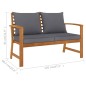 vidaXL Panca da Giardino 120 cm Cuscino Grigio Scuro Legno di Acacia vidaXL Panca da Giardino 120 cm Cuscino Grigio Scuro Legno di Acacia