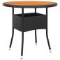 vidaXL Tavolo Giardino Ø80x75 cm Massello Acacia e Polyrattan Nero vidaXL Tavolo Giardino Ø80x75 cm Massello Acacia e Polyrattan Nero
