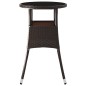 vidaXL Tavolo Giardino Ø60x75 cm Vetro Temperato e Polyrattan Marrone vidaXL Tavolo Giardino Ø60x75 cm Vetro Temperato e Polyrattan Marrone