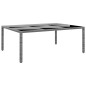 vidaXL Tavolo Giardino 200x150x75 cm Vetro Temperato Polyrattan Grigio vidaXL Tavolo Giardino 200x150x75 cm Vetro Temperato Polyrattan Grigio