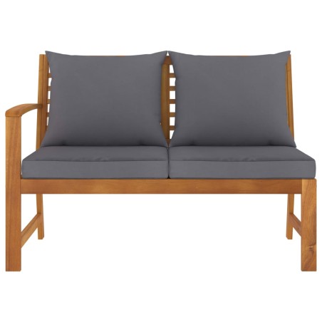 vidaXL Panca da Giardino 114,5cm con Cuscino Grigio Massello di Acacia