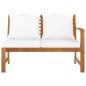 vidaXL Panca da Giardino 114,5 cm con Cuscino Crema Massello di Acacia vidaXL Panca da Giardino 114,5 cm con Cuscino Crema Massello di Acacia