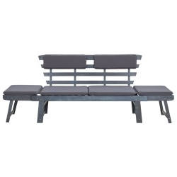 vidaXL Panca da Giardino Cuscini 2-in-1 190cm Massello d'Acacia Grigio