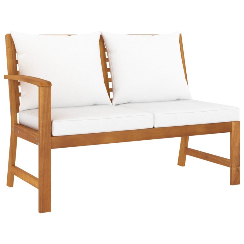 vidaXL Panca da Giardino 114,5 cm con Cuscino Crema in Legno di Acacia