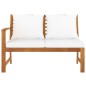 vidaXL Panca da Giardino 114,5 cm con Cuscino Crema in Legno di Acacia