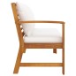 vidaXL Panca da Giardino 114,5 cm con Cuscino Crema in Legno di Acacia
