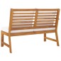 vidaXL Panca da Giardino 114,5 cm con Cuscino Crema in Legno di Acacia