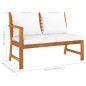 vidaXL Panca da Giardino 114,5 cm con Cuscino Crema in Legno di Acacia