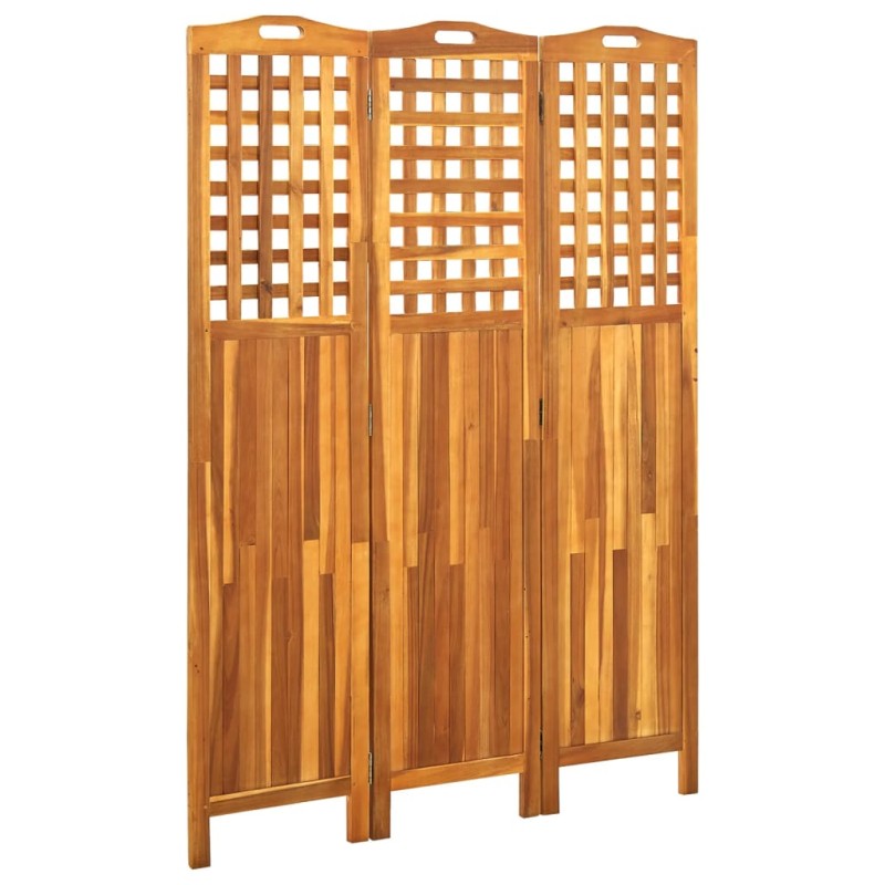 vidaXL Divisorio a 3 Pannelli Grigio 121x2x170 cm in Massello Acacia vidaXL Divisorio a 3 Pannelli Grigio 121x2x170 cm in Massello Acacia