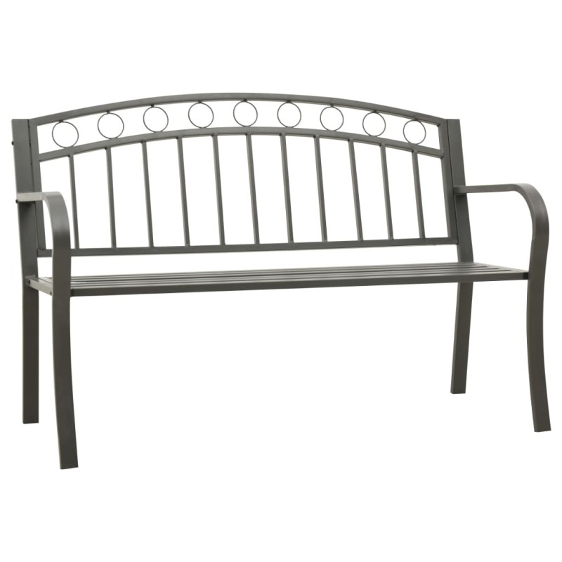 vidaXL Panchina da Giardino 125 cm in Acciaio Grigia vidaXL Panchina da Giardino 125 cm in Acciaio Grigia