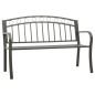 vidaXL Panchina da Giardino 125 cm in Acciaio Grigia vidaXL Panchina da Giardino 125 cm in Acciaio Grigia