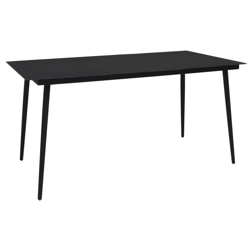 vidaXL Tavolo da Giardino Nero 150x80x74 cm in Acciaio e Vetro vidaXL Tavolo da Giardino Nero 150x80x74 cm in Acciaio e Vetro