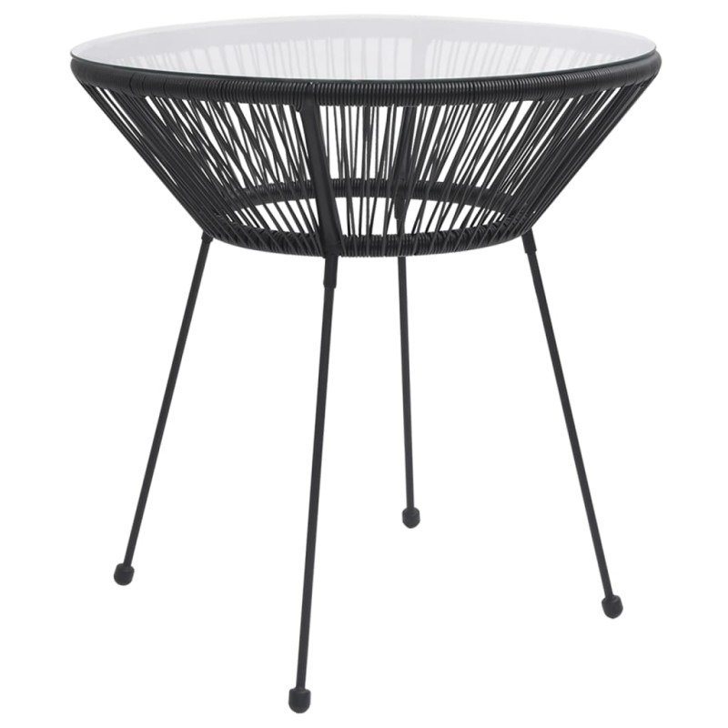 vidaXL Tavolo da Giardino Nero 70x74 cm in Rattan e Vetro vidaXL Tavolo da Giardino Nero 70x74 cm in Rattan e Vetro