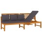 vidaXL Dormeuse con Cuscino Grigio 200x60x75cm Legno Massello Acacia 