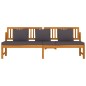 vidaXL Dormeuse con Cuscino Grigio 200x60x75cm Legno Massello Acacia 