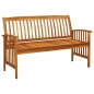 vidaXL Panchina da Giardino con Cuscino 147cm Legno Massello di Acacia