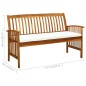 vidaXL Panchina da Giardino con Cuscino 147cm Legno Massello di Acacia