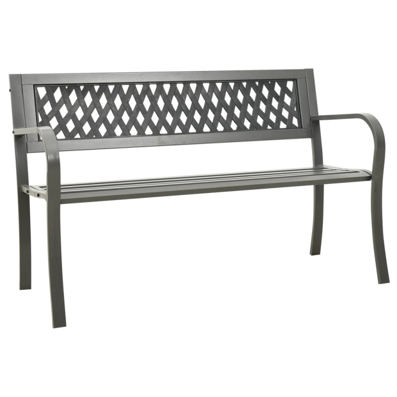 vidaXL Panchina da Giardino 125 cm in Acciaio Grigia vidaXL Panchina da Giardino 125 cm in Acciaio Grigia