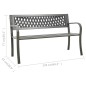 vidaXL Panchina da Giardino 125 cm in Acciaio Grigia vidaXL Panchina da Giardino 125 cm in Acciaio Grigia