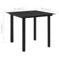 vidaXL Tavolo da Giardino Nero 80x80x74 cm in Acciaio e Vetro vidaXL Tavolo da Giardino Nero 80x80x74 cm in Acciaio e Vetro