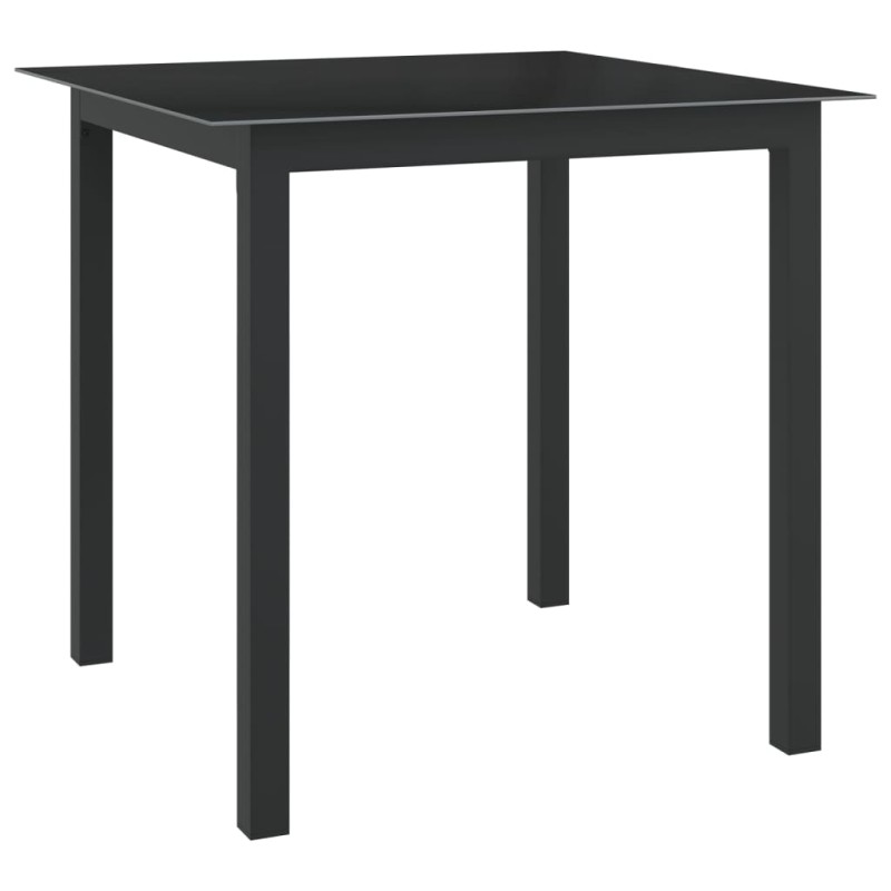 vidaXL Tavolo da Giardino Nero 80x80x74 cm in Alluminio e Vetro vidaXL Tavolo da Giardino Nero 80x80x74 cm in Alluminio e Vetro
