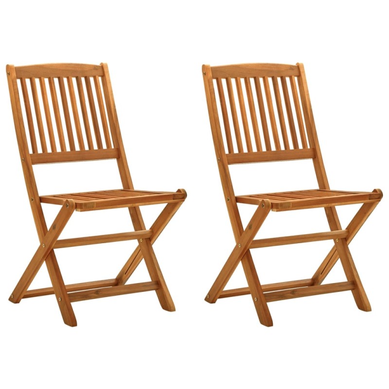 vidaXL Sedie da Giardino Pieghevoli 2pz in Legno Massello di Eucalipto vidaXL Sedie da Giardino Pieghevoli 2pz in Legno Massello di Eucalipto