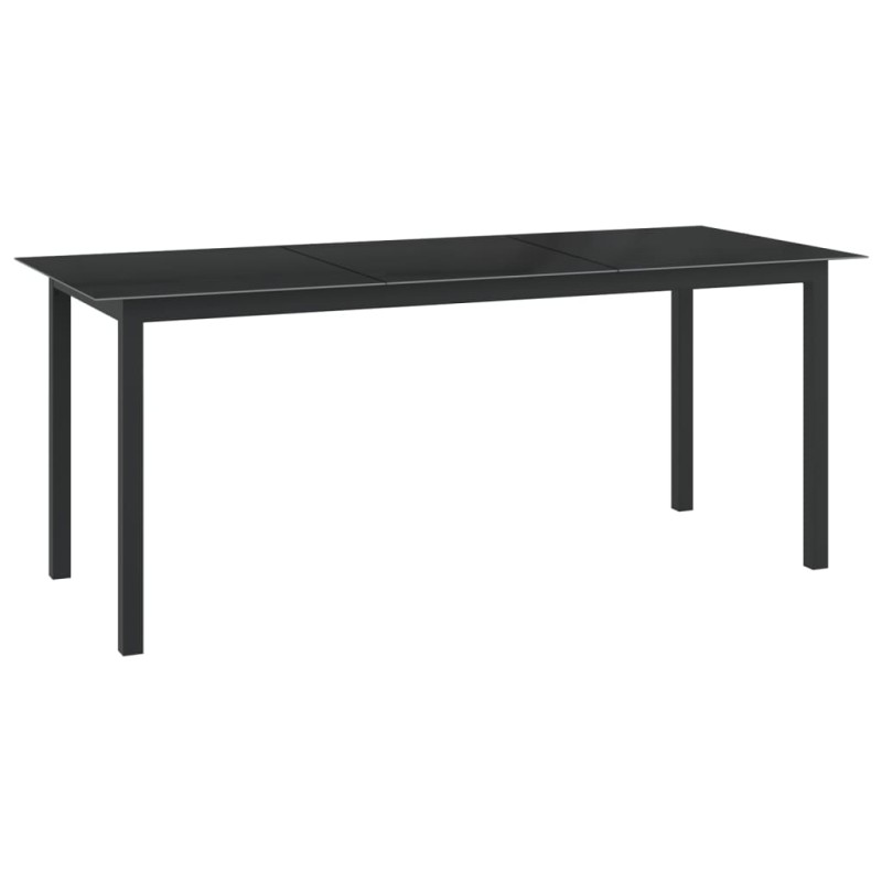 vidaXL Tavolo da Giardino Nero 190x90x74 cm in Alluminio e Vetro vidaXL Tavolo da Giardino Nero 190x90x74 cm in Alluminio e Vetro