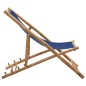 vidaXL Sedia a Sdraio in Bambù e Tela Blu Marino vidaXL Sedia a Sdraio in Bambù e Tela Blu Marino