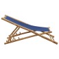 vidaXL Sedia a Sdraio in Bambù e Tela Blu Marino vidaXL Sedia a Sdraio in Bambù e Tela Blu Marino