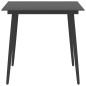 vidaXL Tavolo da Giardino Nero 80x80x74 cm in Acciaio e Vetro 