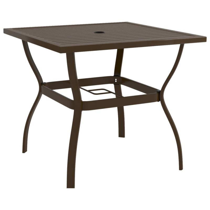vidaXL Tavolo da Giardino Marrone 81,5x81,5x72 cm in Acciaio vidaXL Tavolo da Giardino Marrone 81,5x81,5x72 cm in Acciaio