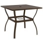 vidaXL Tavolo da Giardino Marrone 81,5x81,5x72 cm in Acciaio vidaXL Tavolo da Giardino Marrone 81,5x81,5x72 cm in Acciaio