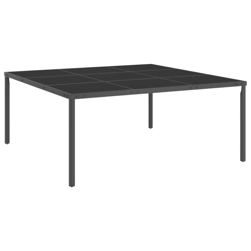 vidaXL Tavolo da Pranzo Esterni Antracite 170x170x72cm Acciaio e Vetro vidaXL Tavolo da Pranzo Esterni Antracite 170x170x72cm Acciaio e Vetro