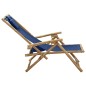 vidaXL Sedia Reclinabile Relax Blu Marino in Bambù e Tessuto vidaXL Sedia Reclinabile Relax Blu Marino in Bambù e Tessuto
