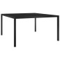 vidaXL Tavolo da Giardino 130x130x72 cm Nero in Acciaio e Vetro vidaXL Tavolo da Giardino 130x130x72 cm Nero in Acciaio e Vetro