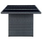 vidaXL Tavolino da Giardino Grigio Scuro Polyrattan e Vetro Temperato vidaXL Tavolino da Giardino Grigio Scuro Polyrattan e Vetro Temperato
