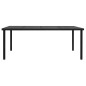 vidaXL Tavolo da Giardino 190x90x74 cm Nero in Acciaio