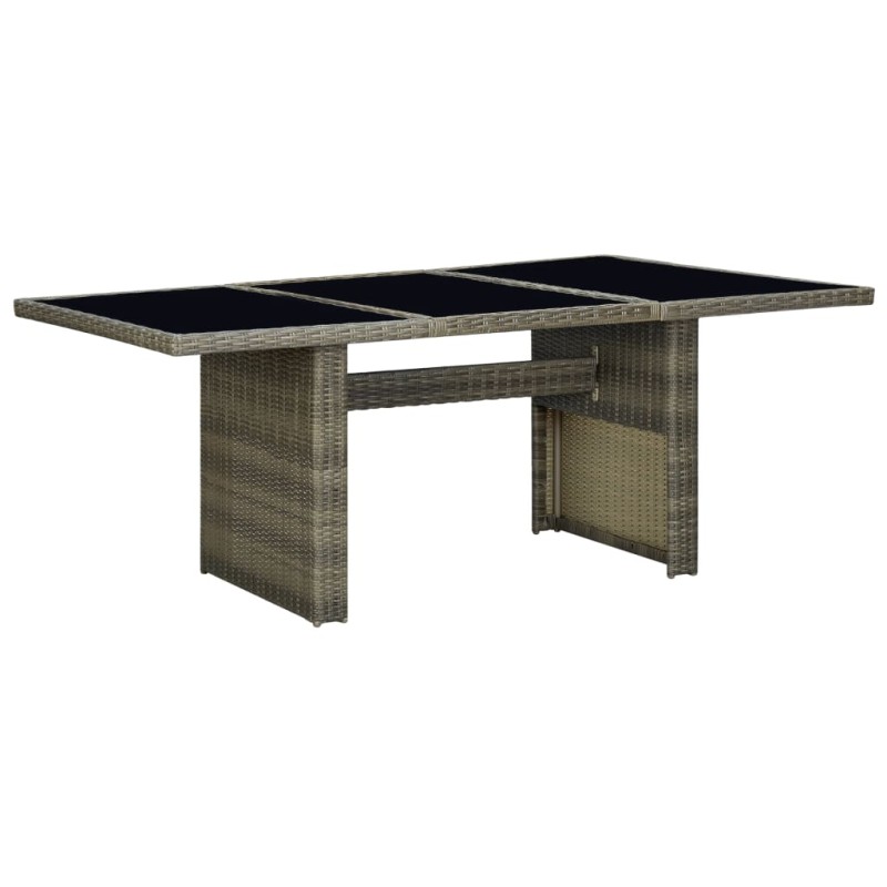 vidaXL Tavolino da Giardino Marrone Polyrattan e Vetro Temperato vidaXL Tavolino da Giardino Marrone Polyrattan e Vetro Temperato