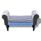 vidaXL Panchina Patchwork Blu e Bianca