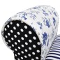 vidaXL Panchina Patchwork Blu e Bianca
