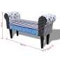 vidaXL Panchina Patchwork Blu e Bianca