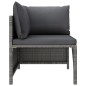 vidaXL Divano ad Angolo Modulare con Cuscini in Polyrattan Grigio vidaXL Divano ad Angolo Modulare con Cuscini in Polyrattan Grigio