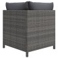 vidaXL Divano ad Angolo Modulare con Cuscini in Polyrattan Grigio vidaXL Divano ad Angolo Modulare con Cuscini in Polyrattan Grigio