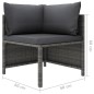 vidaXL Divano ad Angolo Modulare con Cuscini in Polyrattan Grigio vidaXL Divano ad Angolo Modulare con Cuscini in Polyrattan Grigio
