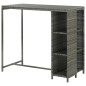 vidaXL Tavolo da Bar con Ripiani Grigio 120x60x110 cm in Polyrattan vidaXL Tavolo da Bar con Ripiani Grigio 120x60x110 cm in Polyrattan