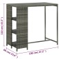 vidaXL Tavolo da Bar con Ripiani Grigio 120x60x110 cm in Polyrattan vidaXL Tavolo da Bar con Ripiani Grigio 120x60x110 cm in Polyrattan