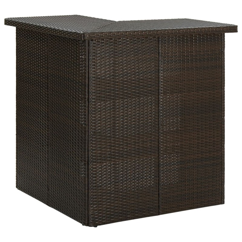 vidaXL Tavolo da Bar ad Angolo Marrone 100x50x105 cm in Polyrattan vidaXL Tavolo da Bar ad Angolo Marrone 100x50x105 cm in Polyrattan